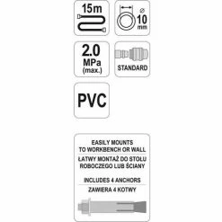 YATO Profi Druckluft-Schlauch 15m Ø10mm Auf Trommel -YATO SHOP 10339088 3