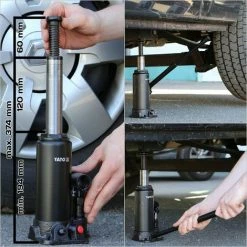 YATO Hydraulischer Stempelwagenheber 3T Wagenheber 194-374 Mm Hubbereich Stempelheber -YATO SHOP 13965545 4