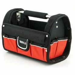 Yato Werkzeugtasche 9 Fächer 30,5 X 19 X 22 Cm Leer Metallgriff Offen Klettverschluss Klein