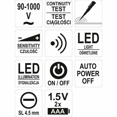 YATO Profi Spannungsprüfer kontaktlos AC 90-1000V YT-28310 YATO Profi Spannungsprüfer Kontaktlos AC 90-1000V YT-28310 -YATO SHOP 16298529 5