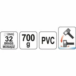YATO Profi Schonhammer Rückschlagsfrei 700g | Mit Messingkopf | Ø32mm | YT-46191 -YATO SHOP 16365464 4
