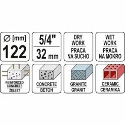 YATO Profi Diamant-Kernbohrkrone 122mm | 1 1/4" |Länge: 400 Mm | Nass Und Trocken | YT-60377 -YATO SHOP 16999933 4