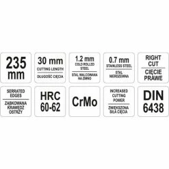 Offset-Blechschere Rechts 235 Mm Grün YATO -YATO SHOP 37035489 3