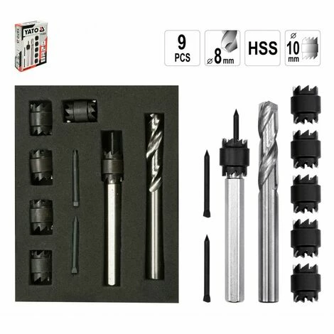 YATO 9 Tlg. Satz Schweißpunkt Bohrfräser Schweisspunktbohrer Bohrer Satz YATO 9 Tlg. Satz Schweißpunkt Bohrfräser Schweisspunktbohrer Bohrer Satz -YATO SHOP 43275402 1