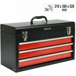 YATO Werkzeugkoffer Werkzeugkiste Werkzeugbox Werkstattkoffer Mit 3 Schubladen
