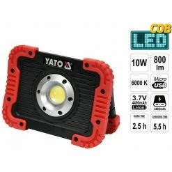 YATO Baustrahler LED Akku 10W COB 4400 MAh 800Lm USB Arbeitsleuchte Fluter Handlampe Strahler
