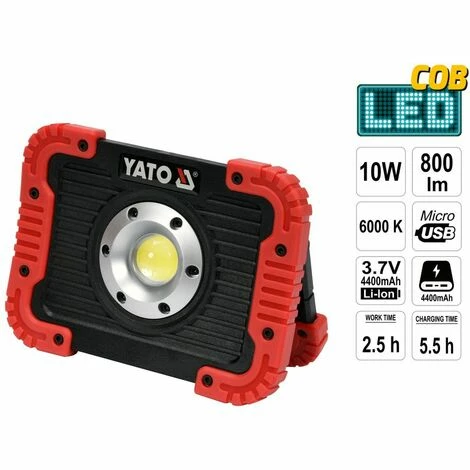 YATO Baustrahler LED Akku 10W COB 4400 mAh 800Lm USB Arbeitsleuchte Fluter Handlampe Strahler YATO Baustrahler LED Akku 10W COB 4400 MAh 800Lm USB Arbeitsleuchte Fluter Handlampe Strahler -YATO SHOP 43275868 1