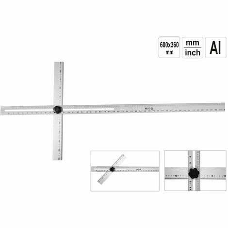 YATO Verstellbarer Winkellineal Alu 600mm Winkelmesser Schmiege Gehrungswinkel 600mm YATO Verstellbarer Winkellineal Alu 600mm Winkelmesser Schmiege Gehrungswinkel 600mm -YATO SHOP 43275879 3