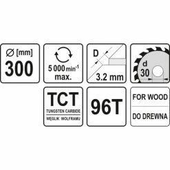 YATO Kreissägeblatt Sägeblatt Holzsägeblatt 300 X 30 Mm 96 Zähne -YATO SHOP 43275902 3