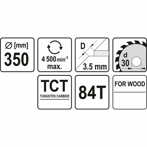 YATO Kreissägeblatt Sägeblatt Holzsägeblatt 350 x 30 mm 84 Zähne YATO Kreissägeblatt Sägeblatt Holzsägeblatt 350 X 30 Mm 84 Zähne -YATO SHOP 43275905 2