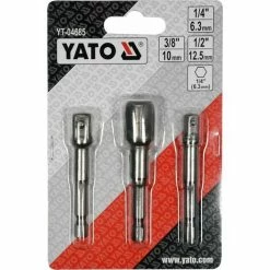YATO 3 Tlg Sechskant Stecknuss Steckschlüssel-Adapter Hex-Schaft 1/4" 3/8" 1/2" Verlängerung -YATO SHOP 43276029 5