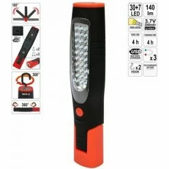 YATO Arbeitslampe Akku Werkstattlampe Stablampe Handlampe Leuchte Lampe 30 + 7 Led 2000 Mah