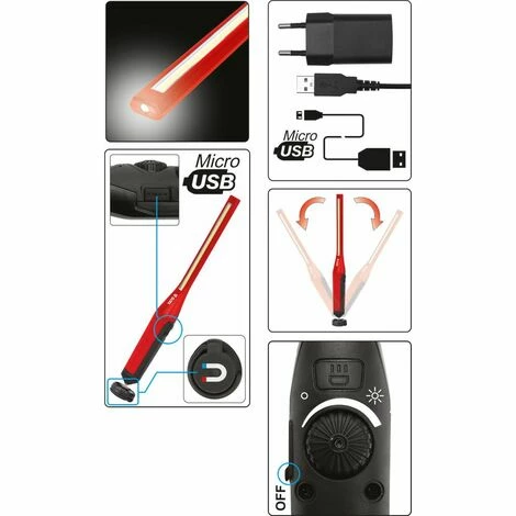 YATO Akku LED Arbeitslampe Werkstattlampe Stablampe 7W COB 6500k 600lm/120lm YATO Akku LED Arbeitslampe Werkstattlampe Stablampe 7W COB 6500k 600lm/120lm -YATO SHOP 43464947 5