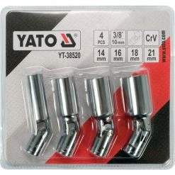 YATO Gelenk- Zündkerzenschlüssel Satz 4 Tlg Zündkerzen-Nuss Kerzenschlüssel 14 -21mm -YATO SHOP 53105468 3