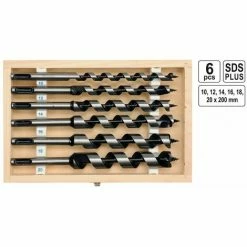 YATO 6 Tlg. SDS Plus Holzbohrer Schlangenbohrer 230mm Bohrer Holz 10-20mm Werkzeugstahl Gehärtet