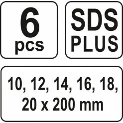 YATO 6 Tlg. SDS Plus Holzbohrer Schlangenbohrer 230mm Bohrer Holz 10-20mm Werkzeugstahl Gehärtet -YATO SHOP 66960137 4
