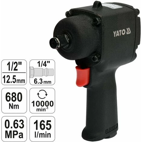 YATO Mini Druckluft Schlagschrauber YT-09513 680 Nm 125 mm YATO Mini Druckluft Schlagschrauber YT-09513 680 Nm 125 Mm -YATO SHOP 9992483 1