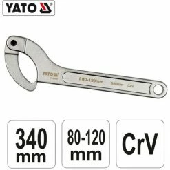 YATO Profi Gelenk Hakenschlüssel Mit Nase Für Nutmuttern YT-01673 80-120mm -YATO SHOP 9992743 2