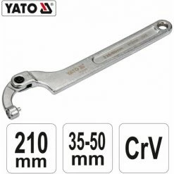 YATO Profi Gelenk Hakenschlüssel Mit Zapfen Für Kreuzlochmuttern YT-01676 35-50mm