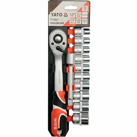 YATO Profi 1/2" Steckschlüsselsatz 12 teilig YT-38821 Knarrenkasten YATO Profi 1/2" Steckschlüsselsatz 12 Teilig YT-38821 Knarrenkasten -YATO SHOP 9993197 1