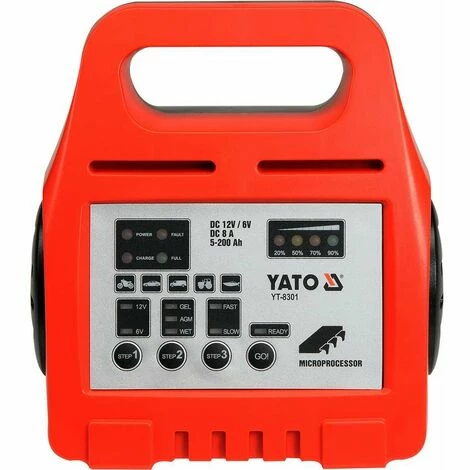 YATO Profi 12V/6V Batterieladegerät Automatik Batterielader 8A 5-200Ah YT-8301 YATO Profi 12V/6V Batterieladegerät Automatik Batterielader 8A 5-200Ah YT-8301 -YATO SHOP 9993654 1